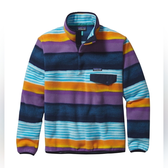 Patagonia Lightweight 2016 Synchilla Painted Fitz Stripe Snap-T Pullover Sz XS - Picture 1 of 16